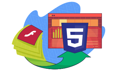 Flash to HTML5 illustration