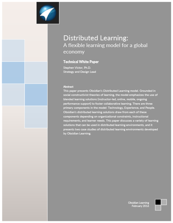 Distributed Learning: A Flexible Learning Model for a Global Economy cover image