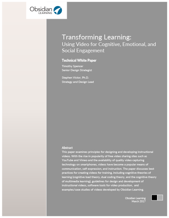 Transforming Learning: Using Video for Cognitive, Emotional and Social Engagement cover image